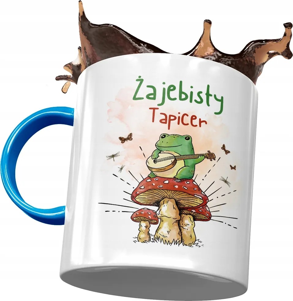 Kék Bögre Kárpitosnak Békás Kárpitos Nyomtatott Fotóval