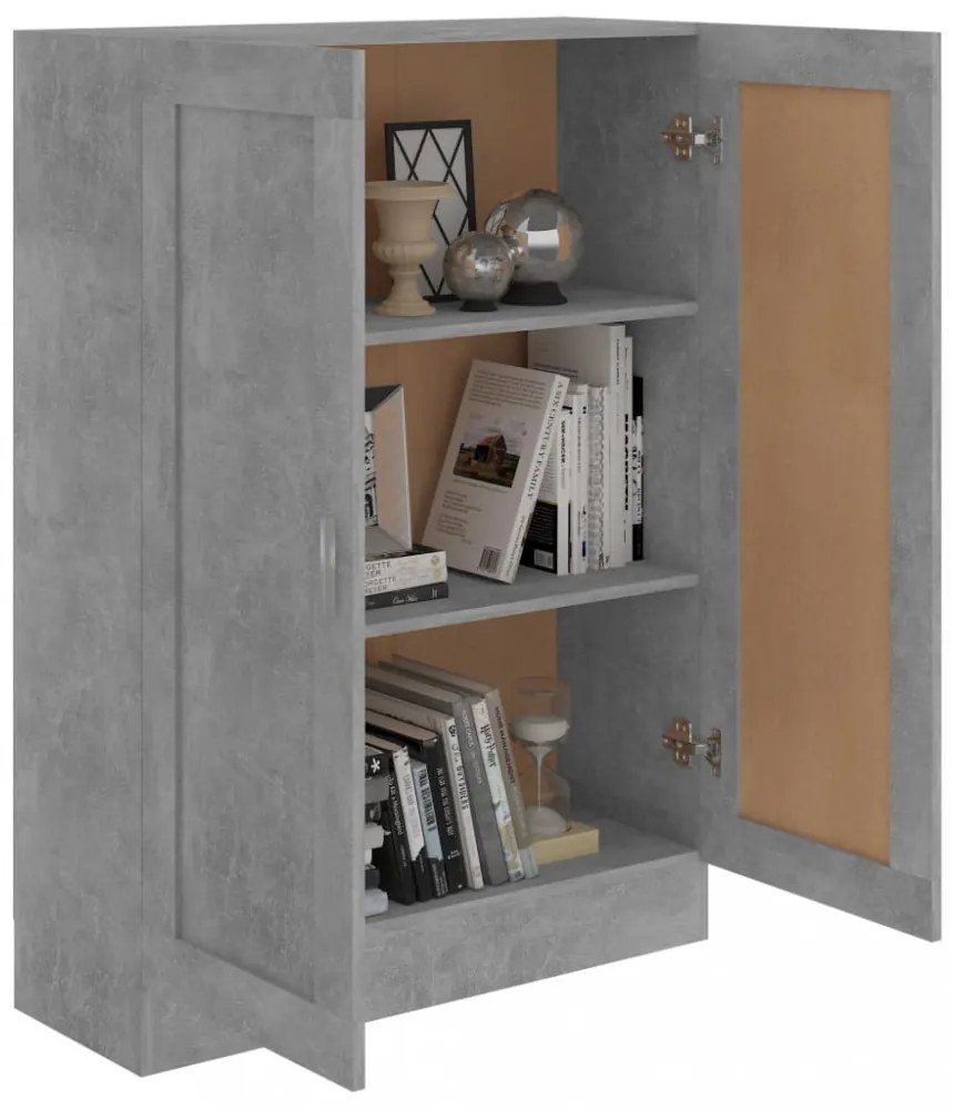 betonszürke szerelt fa könyvszekrény 82,5 x 30,5 x 115 cm