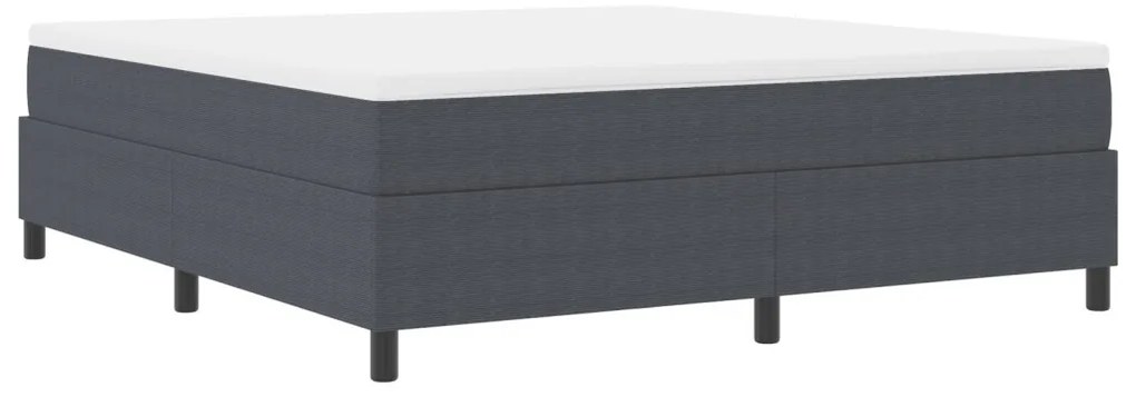 Boxspring Ágy Sötétszürke Szuper King Kordbársonyos Anyag