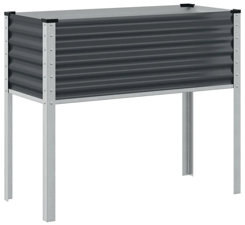 antracit színű acél kerti virágláda 100 x 45 x 90 cm