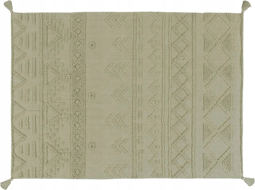 Lorena Canals Tribu Olive pamut szőnyeg M 140x200 olivazöld