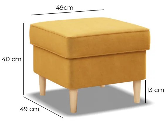 Uszak lábtartó, bársony, sárga