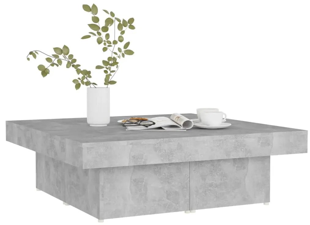 Betonszürke szerelt fa dohányzóasztal 90 x 90 x 28 cm
