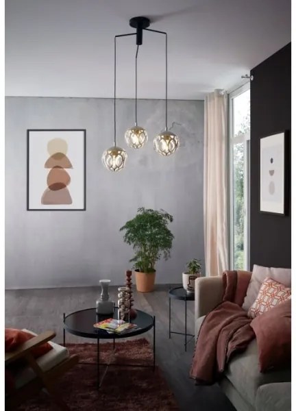 Eglo 99073 - Csillár zsinóron MIRTAZZA 3xE27/60W/230V