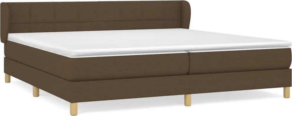 vidaXL sötétbarna szövet rugós ágy matraccal 200 x 200 cm