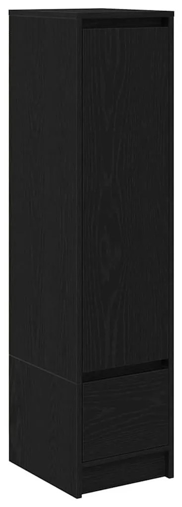 Fekete tölgy szerelt fa magasszekrény 29,5x34x119,5 cm