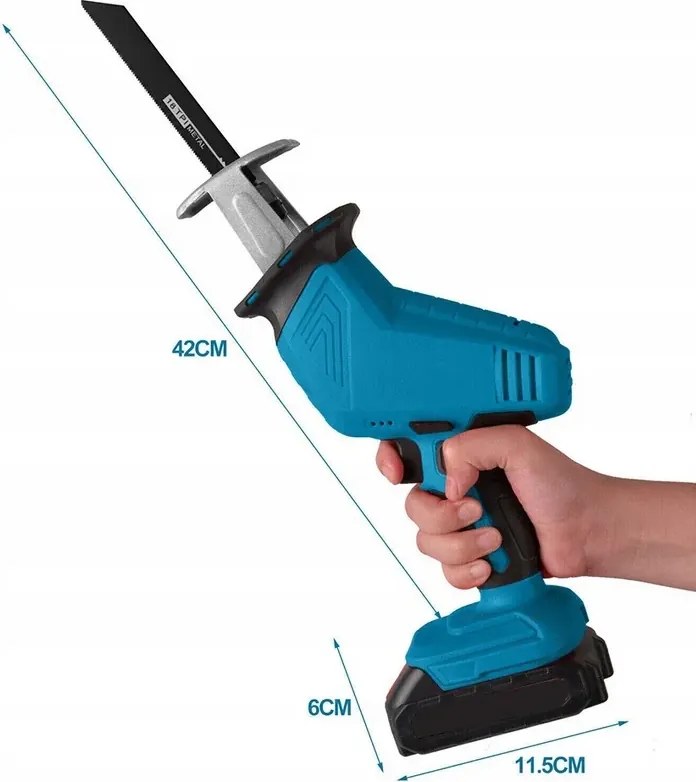 Erőteljes dugattyús fűrész HAYAMI HA-1015 + 2 x 48 V elem + tartozékok + tok