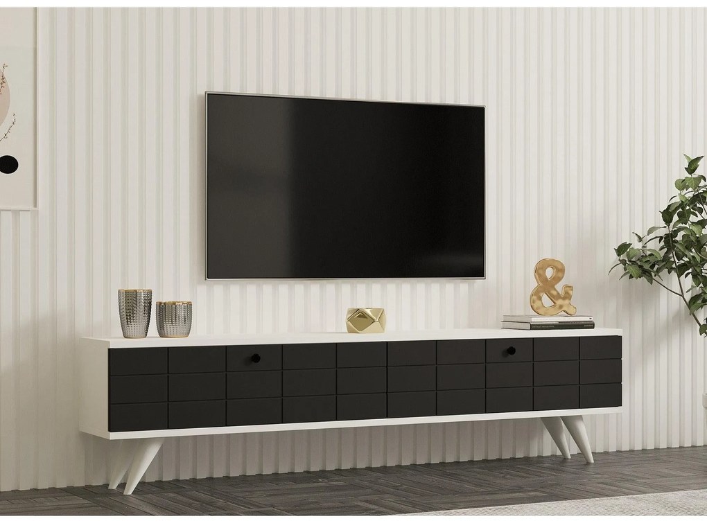 TV szekrény Alberi - Anthracite, White