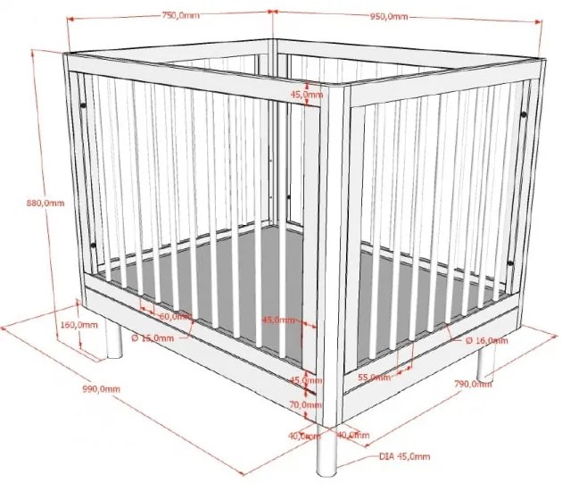 Natúr színű tölgyfa járóka 95x75 cm Forrest – Vipack