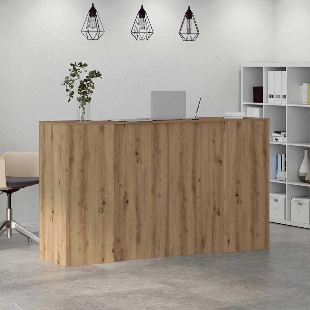 recepciós pult kézműves tölgy 180x50x103,5 cm szerelt fa