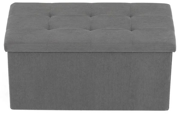Szürke Kordbársony Tárolós Puff. TAB-472 GREY6