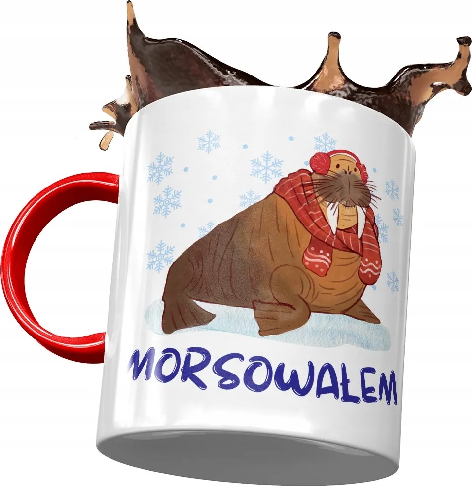 Bögre Piros Vicces Rozmár Ajándék Nyomtatott Fotóval