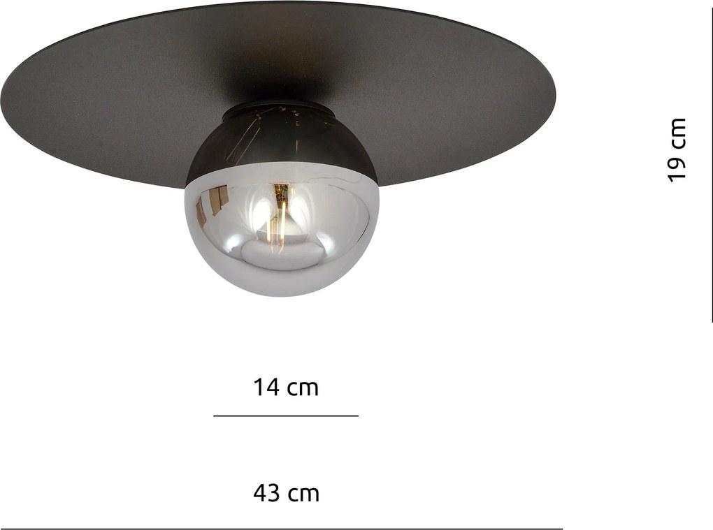 Emibig modern mennyezeti lámpa solar fekete grafit emi1128/1