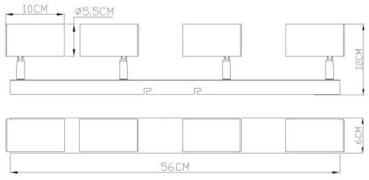 Globo 57911-4P - spotlámpa ROBBY 4xGU10/35W/230V narancs