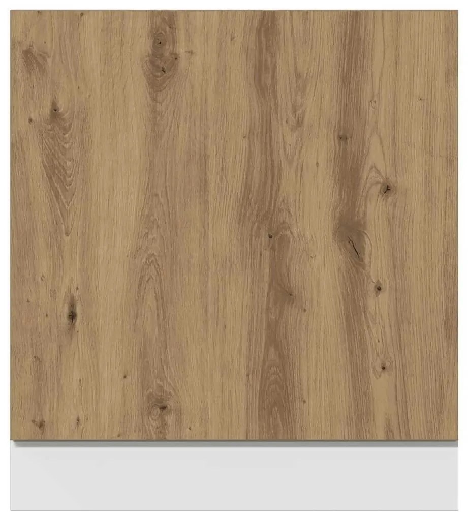 kézműves tölgy szerelt fa mosogatógép-panel 60 x 1,5 x 67 cm