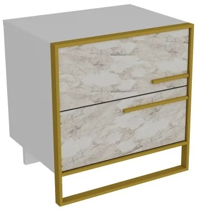 Éjjeliszekrény POLKA 51,8x50 cm arany/fehér