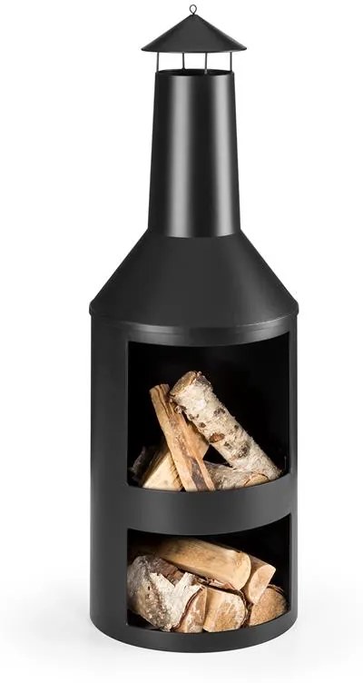 Blumfeldt Westeros, kerti kandalló, kerti kályha, fára, Ø45cm, acéllemez, fekete
