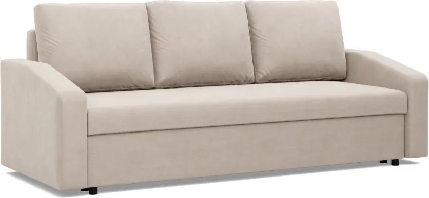 Zeus kanapéágy, bársony, bonell töltet, döntött kartámasz, bézs