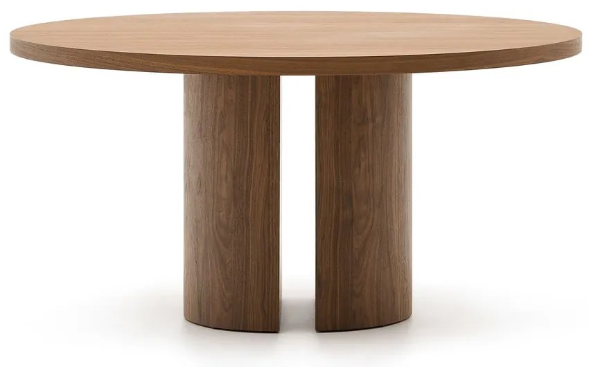 Kerek étkezőasztal diófa dekoros asztallappal ø 150 cm Nealy – Kave Home