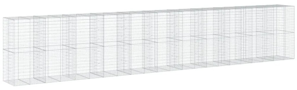 horganyzott vas gabion kosár fedéllel 1100 x 100 x 200 cm