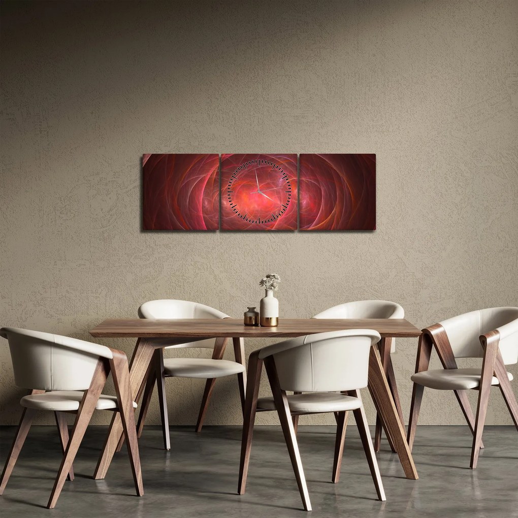 Modern absztrakt kép (órával) (90x30 cm)