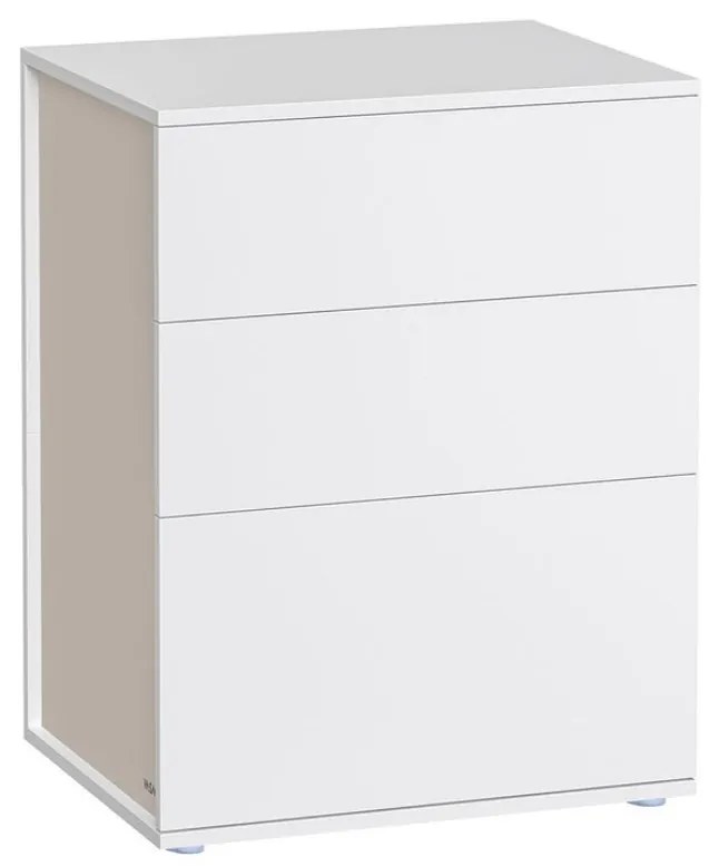 Éjjeliszekrény RAMONA, 58x35x45 cm, matt fehér/bézs Vasagle