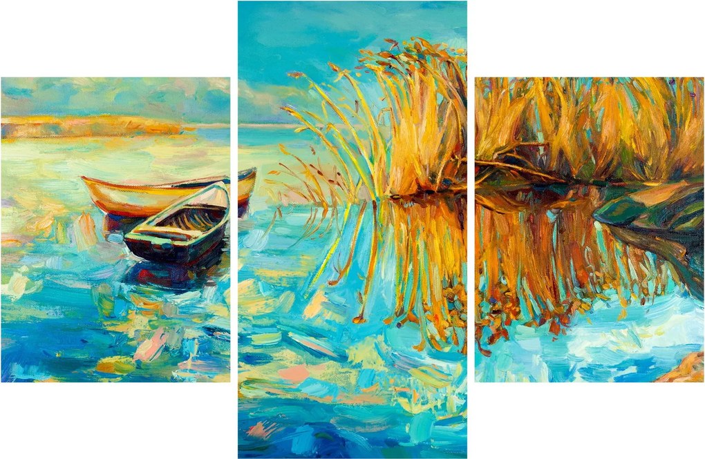 Kép - Tó csónakokkal (90x60 cm)