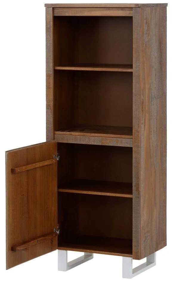 Natúr színű tömör borovi fenyő könyvespolc 55x140 cm Lagos - Støraa