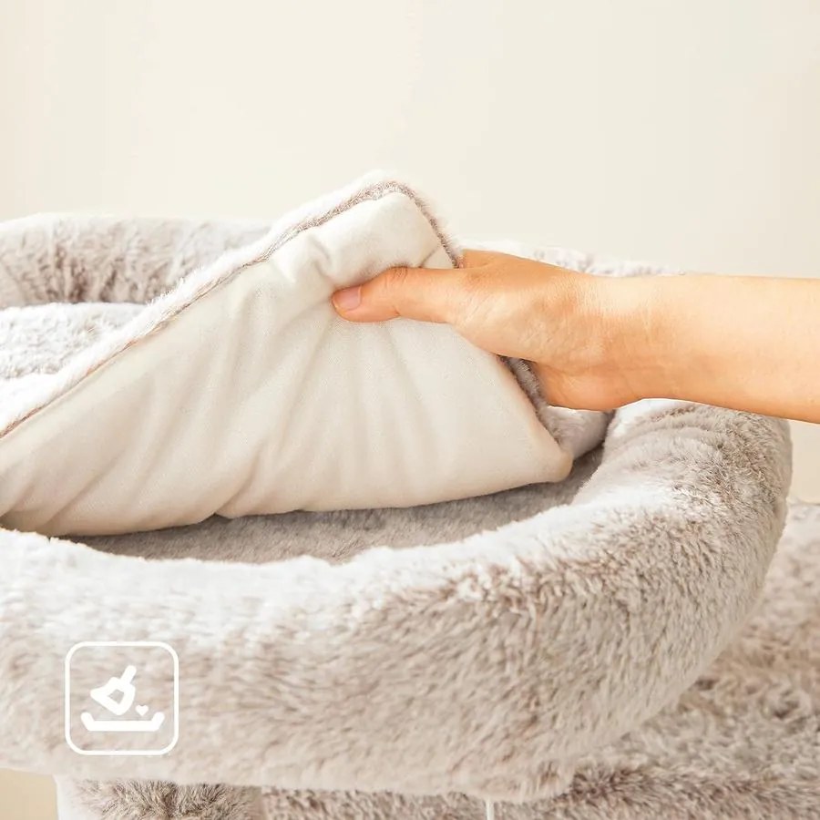 Macska kaparóoszlop puha borítással - világosbarna | FEANDREA