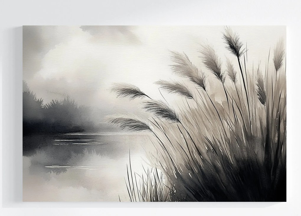 Vászonkép Canvas Tájkép Kilátás Tó Pampas Fű 120x80