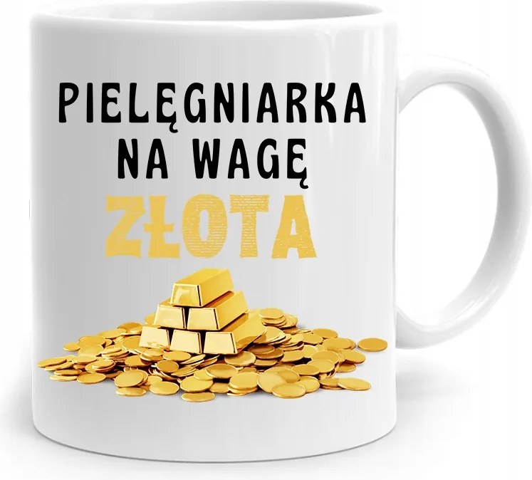 Ajándék Bögre Ápolónőnek Arany Mérleggel, fényképes nyomtatással