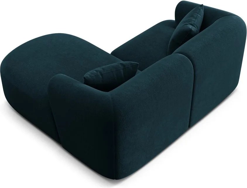 Petróleum színű bársony sarokkanapé (jobb oldali-heverő résszel) Campi – Cosmopolitan Design