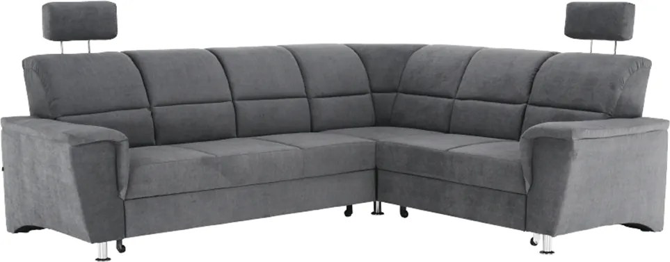 Kinyitható ülőgarnitúra, szürke szövet, jobbos, SANTIAGO