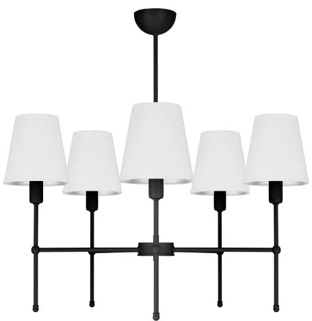 Rúdon csillár MADELA 5xE14/40W/230V fehér/fekete