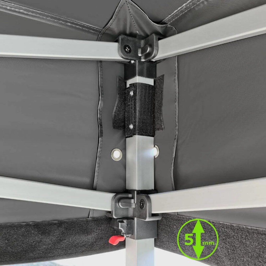 Kerti Pavilon Összecsukható 3x3m | Prémium UV/PVC Védelem | Stabilis BRIMO | Gyors Összecsukás Szerszám Nélkül - falak nélkül - Fehér