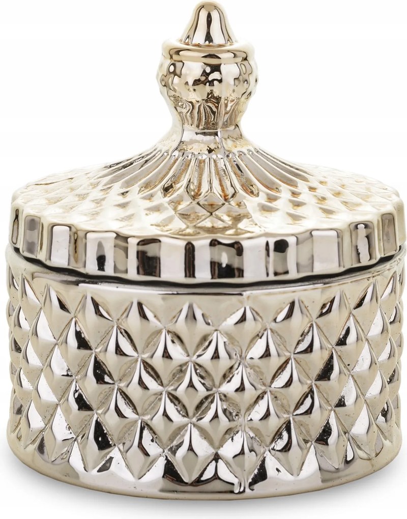 Dekoratív üveg tároló doboz, arany