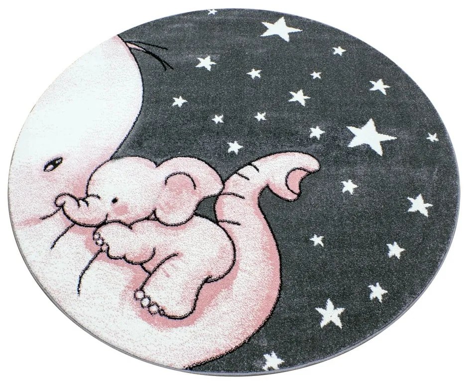 Rózsaszín-szürke gyerek szőnyeg ø 120 cm Kids – Ayyildiz Carpets