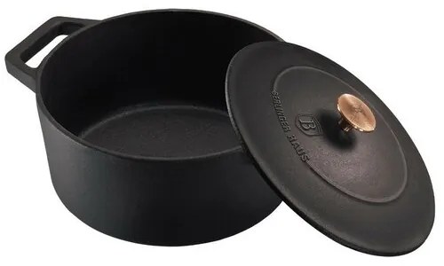 Berlinger Haus Öntöttvas edény fedővel Black Rose Collection, 20 cm