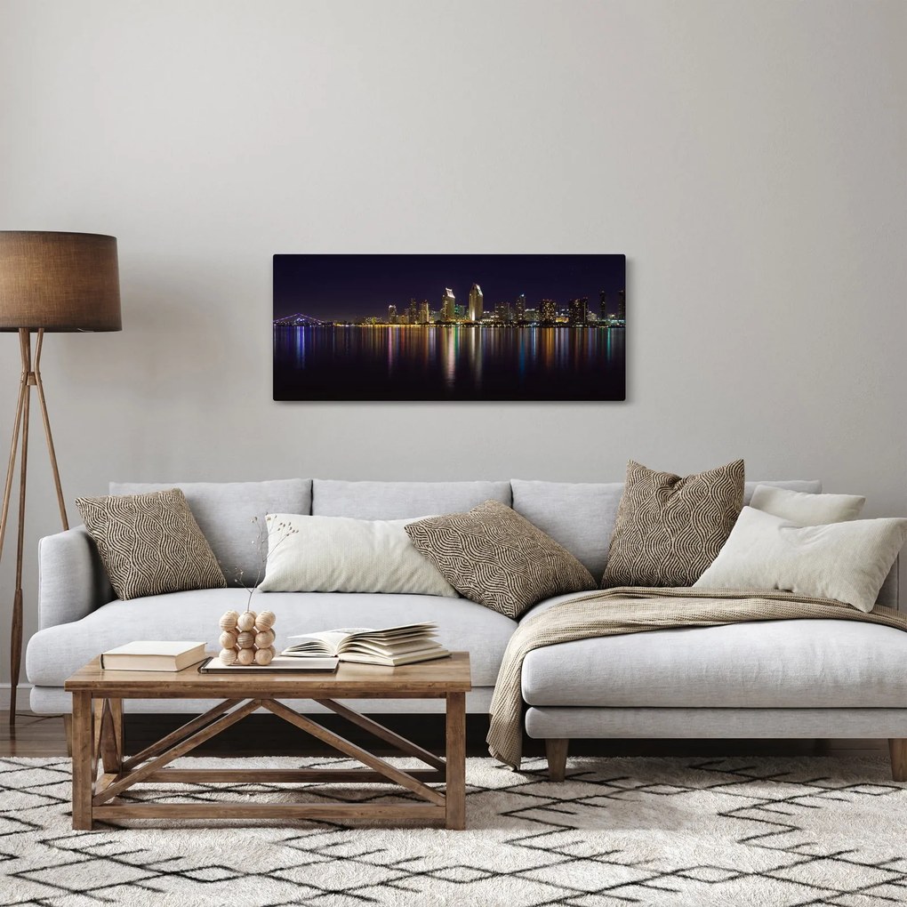 Éjszakai város képe (120x50 cm)