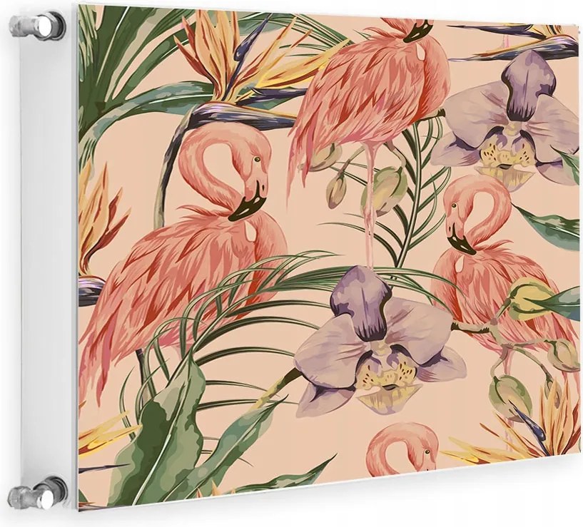 Mágneses Radiátorvédő 60x60 Flamingók Fotótapéta