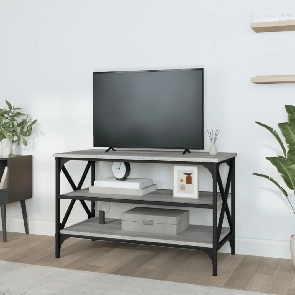 szürke sonoma színű szerelt fa TV-szekrény 80x40x50 cm