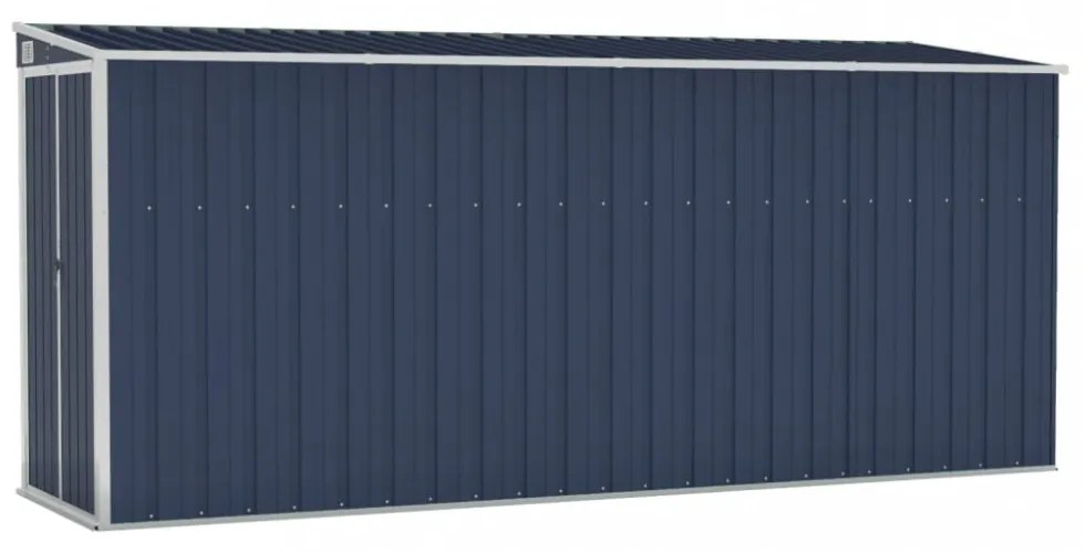 antracitszürke acél falhoz erősíthető fészer 118 x 382 x 178 cm