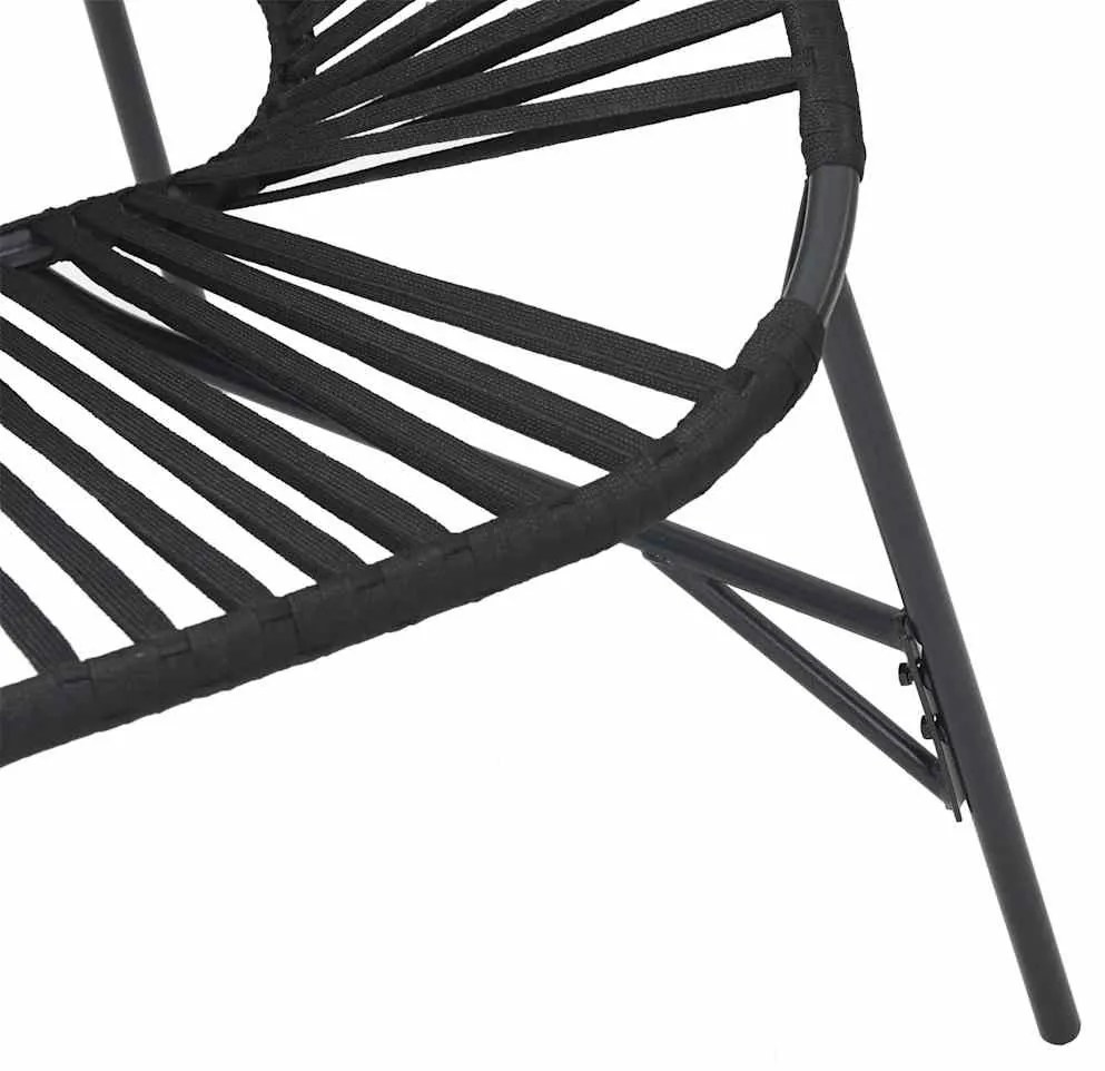 fekete polyrattan kerti tojás szék