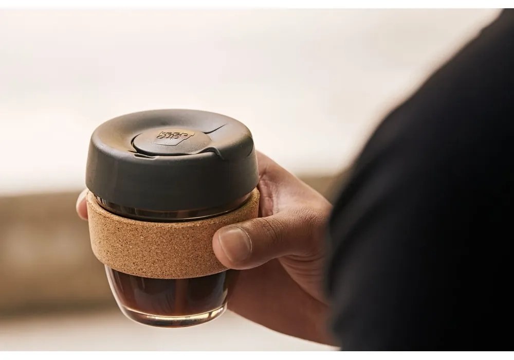 Fekete-barna utazóbögre 227 ml Brew Cork Nitro S – KeepCup