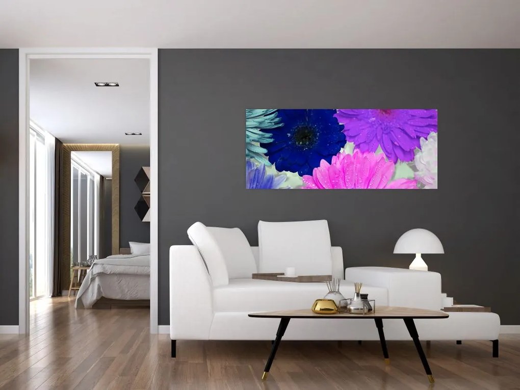 Színes virágok képe (120x50 cm)