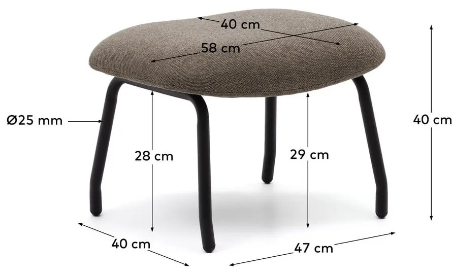 Barna puff Belina – Kave Home