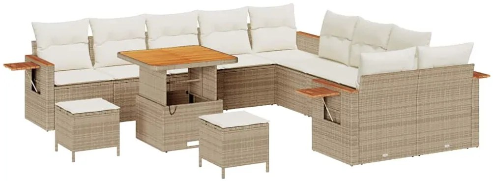 Kerti Kanapé Szett 13 pcs bézs és krémszínű 80 x 80 x 71 cm