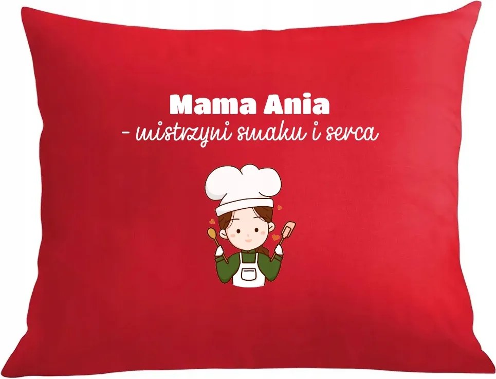 Párna párnahuzat Anyák napjára Anya neve az ízek és a szív mestere Ajándék