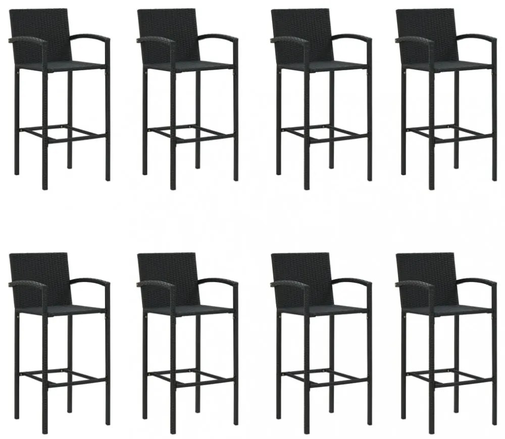9 részes fekete kerti bárszett