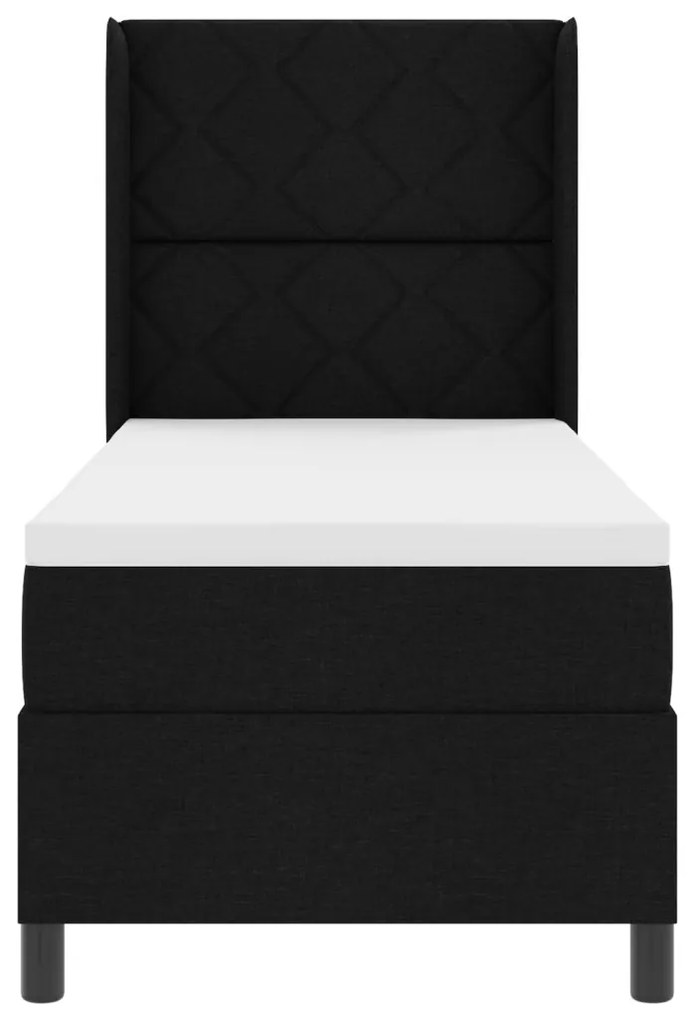 Boxspring Ágy Mattal és LED Fekete 80x200 cm Szövet
